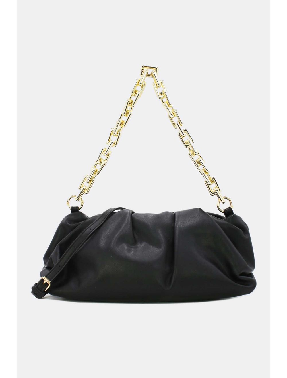 tom&eva Pochette Pouch à Fronces Souple Double Bandoulière-20H-2980-Noir
