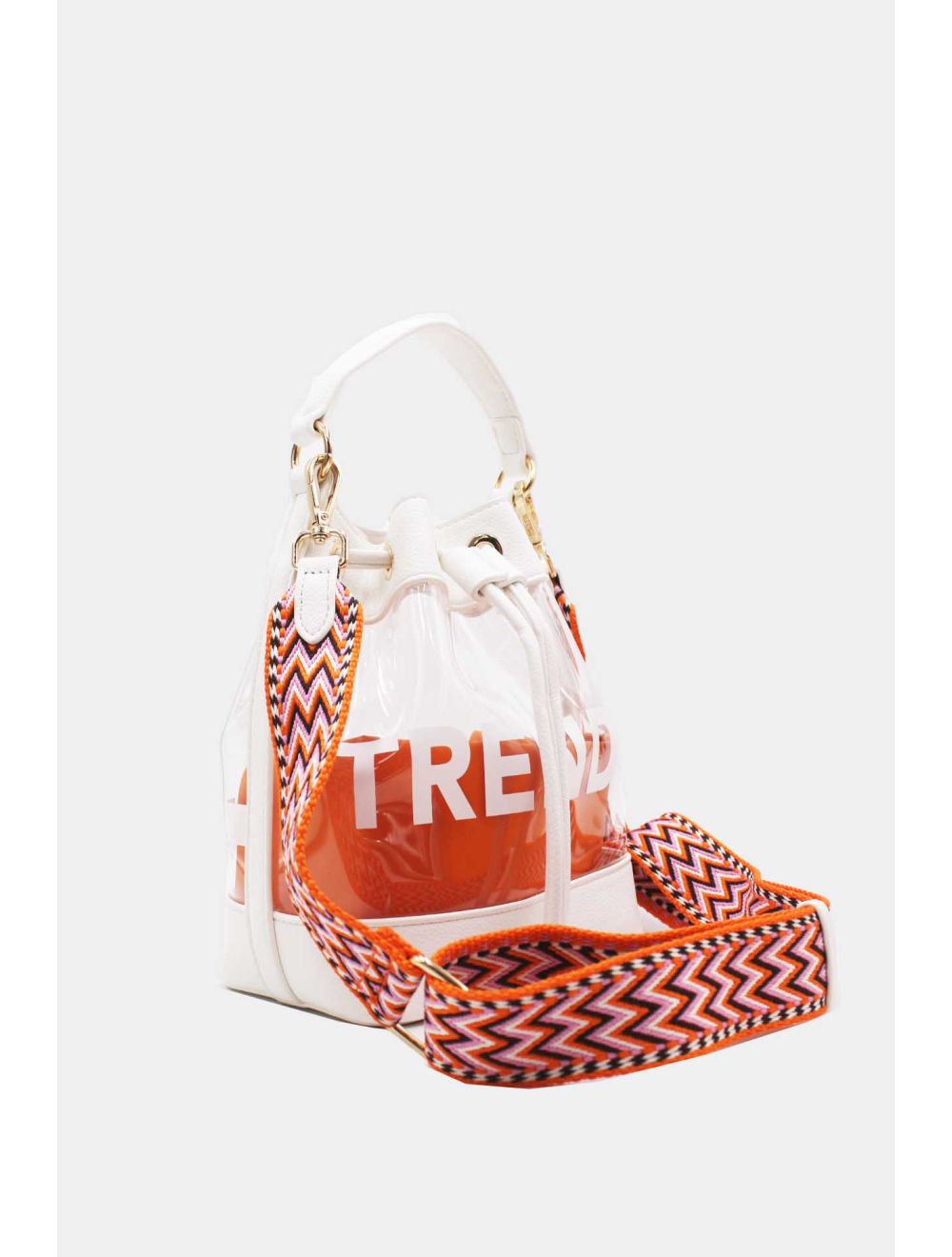 Tom&eva Pochette Smartphone Transparent à Bandoulière Large 23P-5851-Blanc