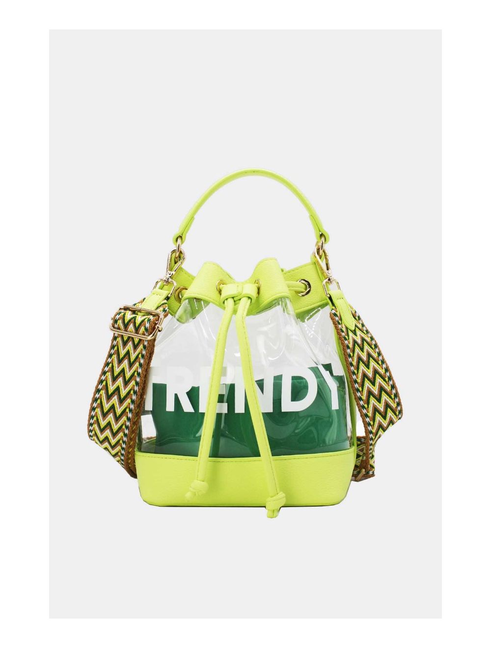 Tom&eva Pochette Smartphone Transparent à Bandoulière Large 23P-5851-Citron Vert