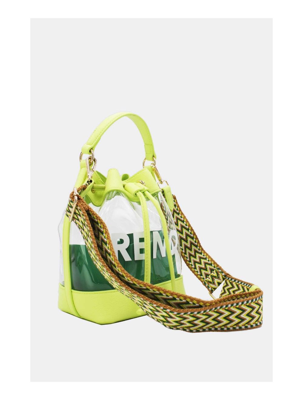 Tom&eva Pochette Smartphone Transparent à Bandoulière Large 23P-5851-Citron Vert