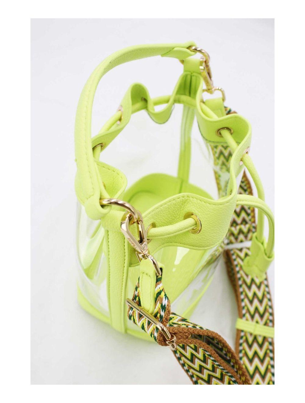 Tom&eva Pochette Smartphone Transparent à Bandoulière Large 23P-5851-Citron Vert