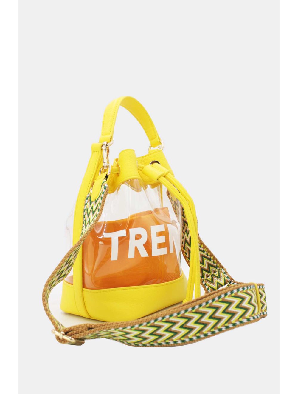 Tom&eva Pochette Smartphone Transparent à Bandoulière Large 23P-5851-Jaune