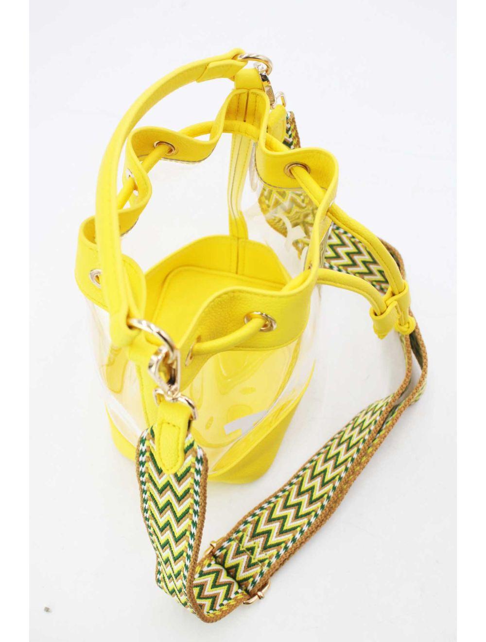 Tom&eva Pochette Smartphone Transparent à Bandoulière Large 23P-5851-Jaune