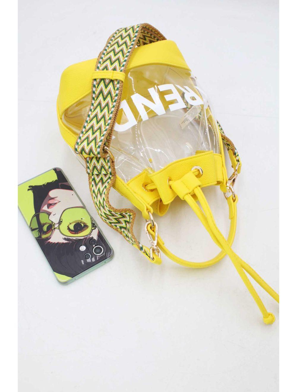 Tom&eva Pochette Smartphone Transparent à Bandoulière Large 23P-5851-Jaune