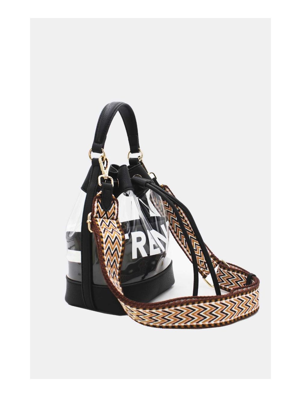 Tom&eva Pochette Smartphone Transparent à Bandoulière Large 23P-5851-Noir