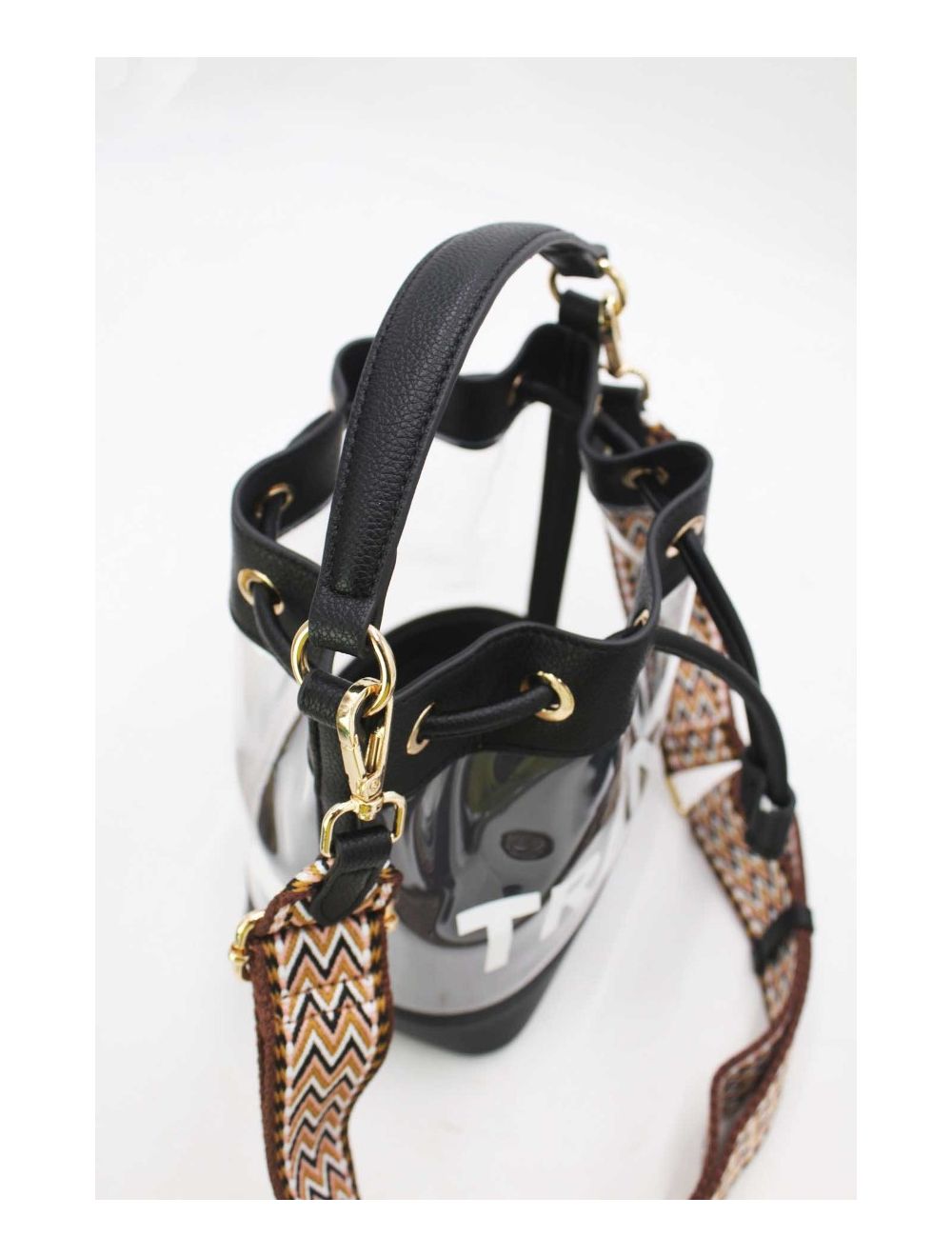 Tom&eva Pochette Smartphone Transparent à Bandoulière Large 23P-5851-Noir