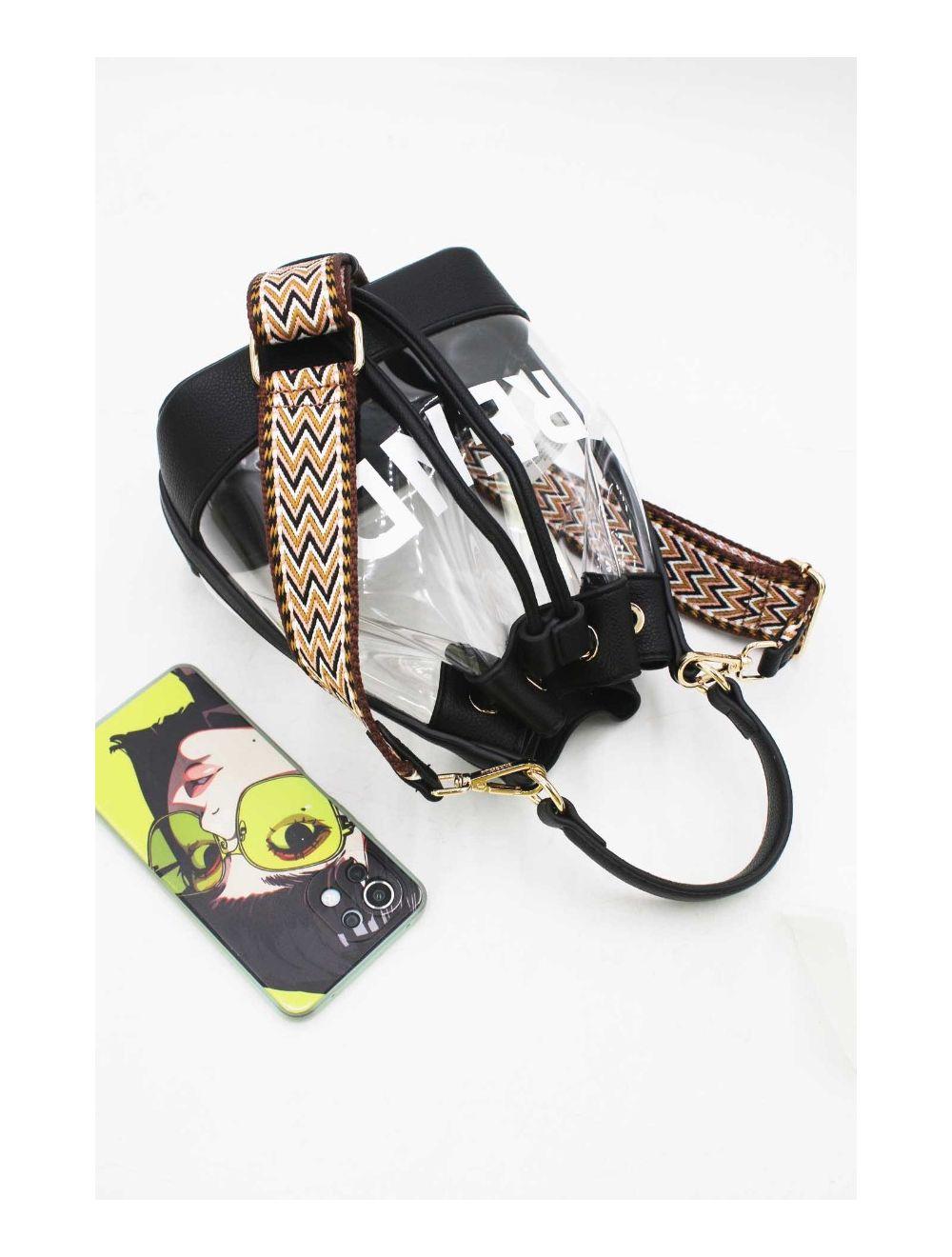 tom&eva Pochette Smartphone Transparent à Bandoulière Large 23P-5851-Noir