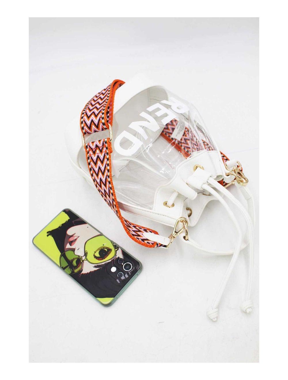 tom&eva Pochette Smartphone Transparent à Bandoulière Large 23P-5851-Blanc