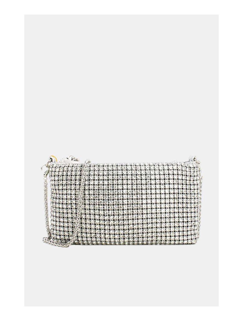 Tom&eva Pochette Soirée Avec Strasse -22P-5601-Silver
