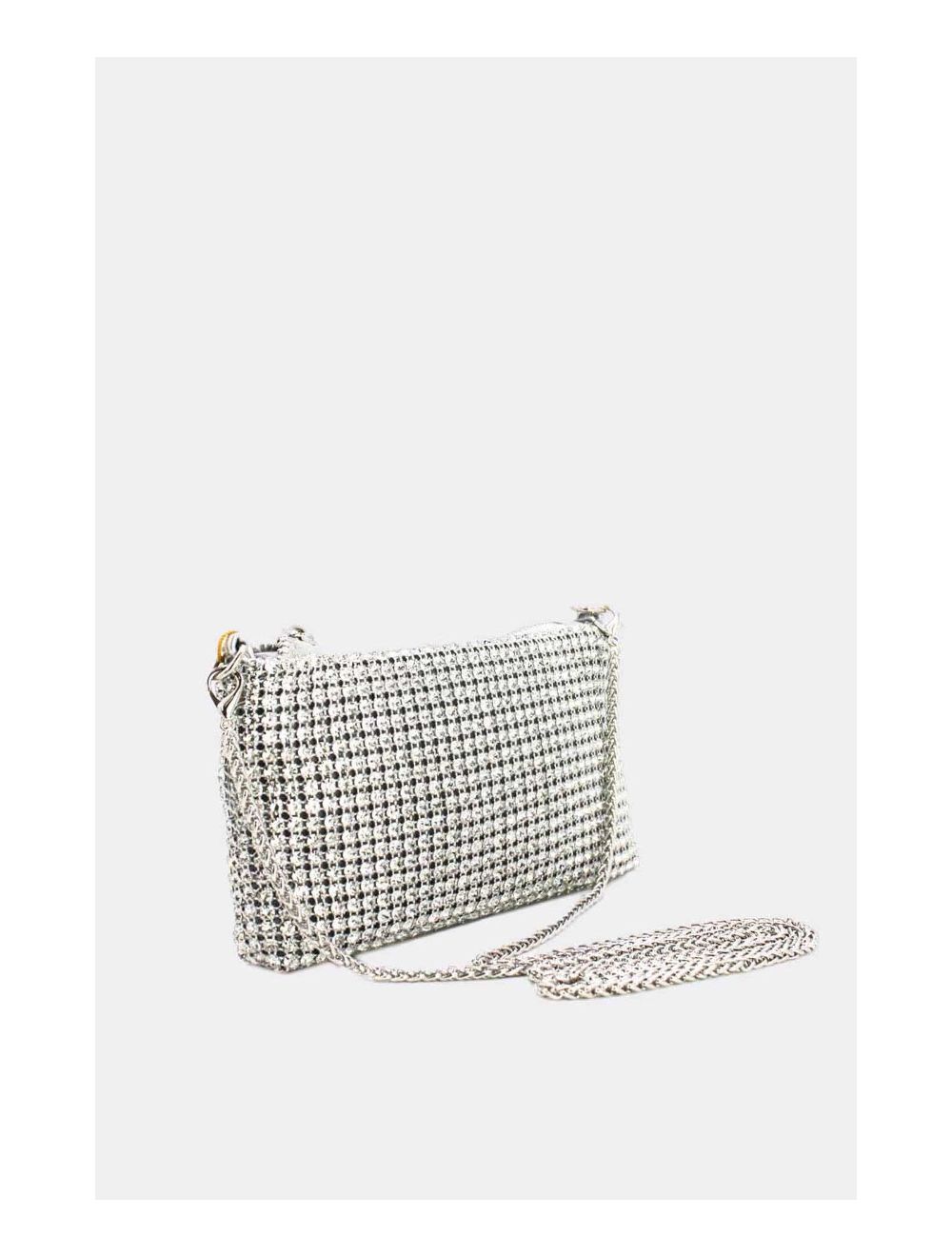 Tom&eva Pochette Soirée Avec Strasse -22P-5601-Silver