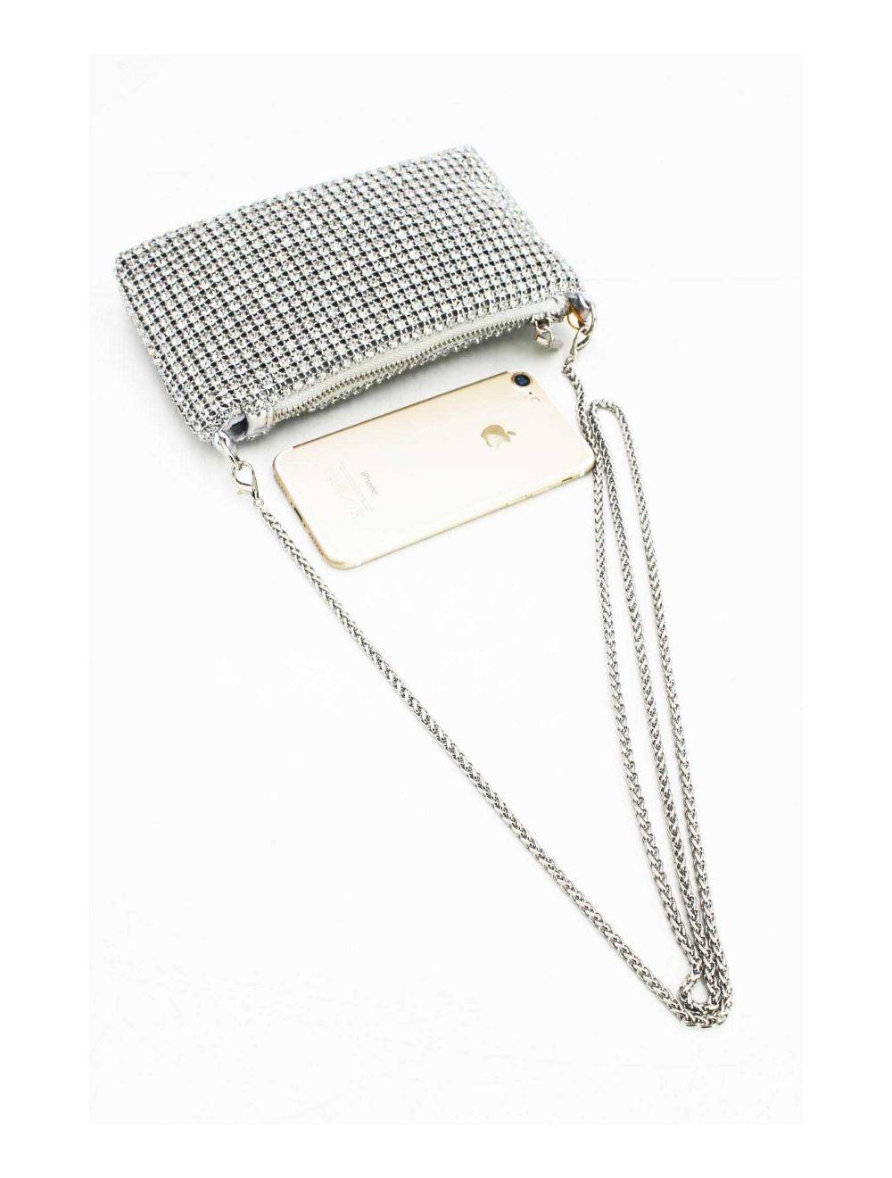 Tom&eva Pochette Soirée Avec Strasse -22P-5601-Silver