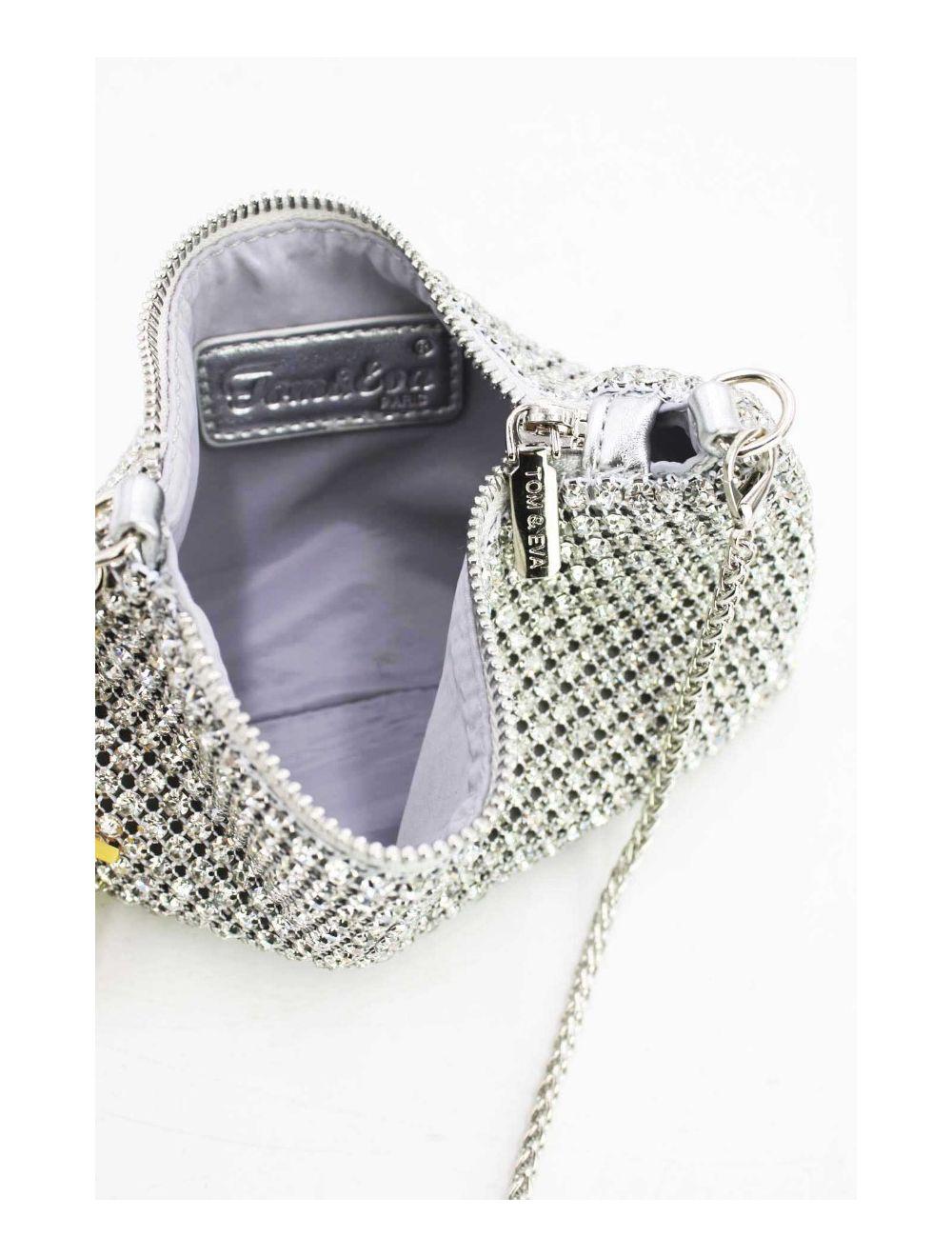 tom&eva Pochette Soirée Avec Strasse -22P-5601-Silver