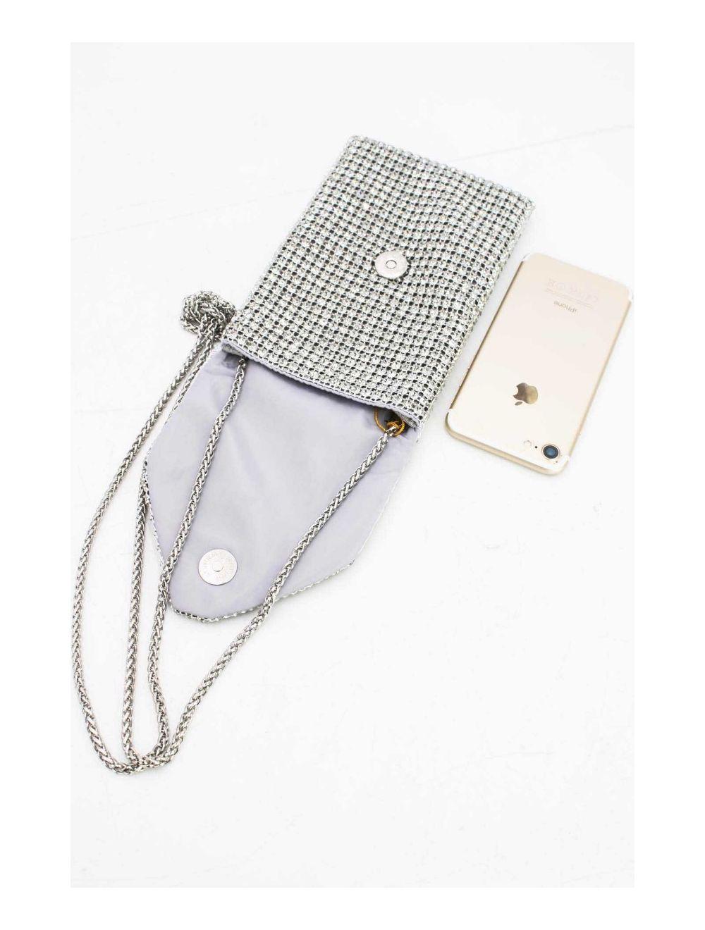 Tom&eva Pochette Soirée Avec Strasse -22P-5602-Argent