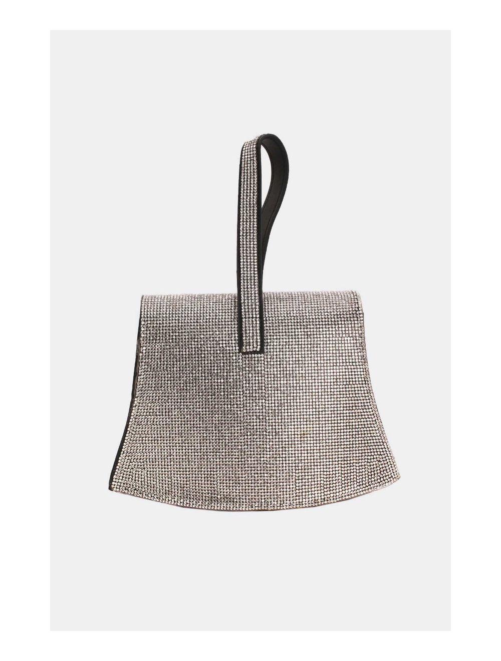 Tom&eva Pochette Soirée En Cristal Avec Franges Strass 23P-5711-Noir