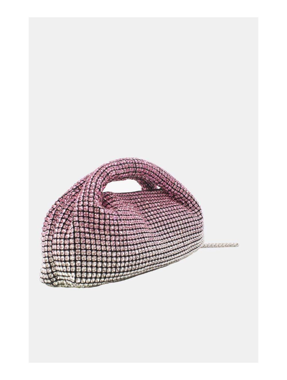 Tom&eva Pochette Soirée Ornée Strass Double Anses FF27247-Rose Clair