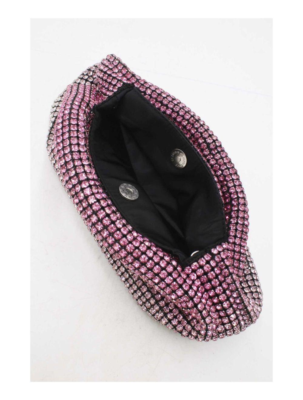 tom&eva Pochette Soirée Ornée Strass Double Anses FF27247-Rose Clair