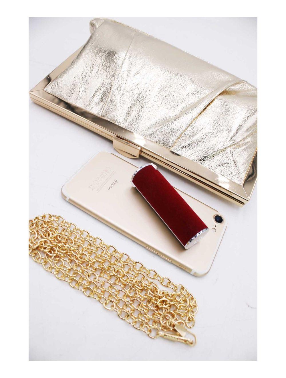 Tom&eva Pochette Soirée Ou Mariage Avec Bandoulière-19G-2812-Doré