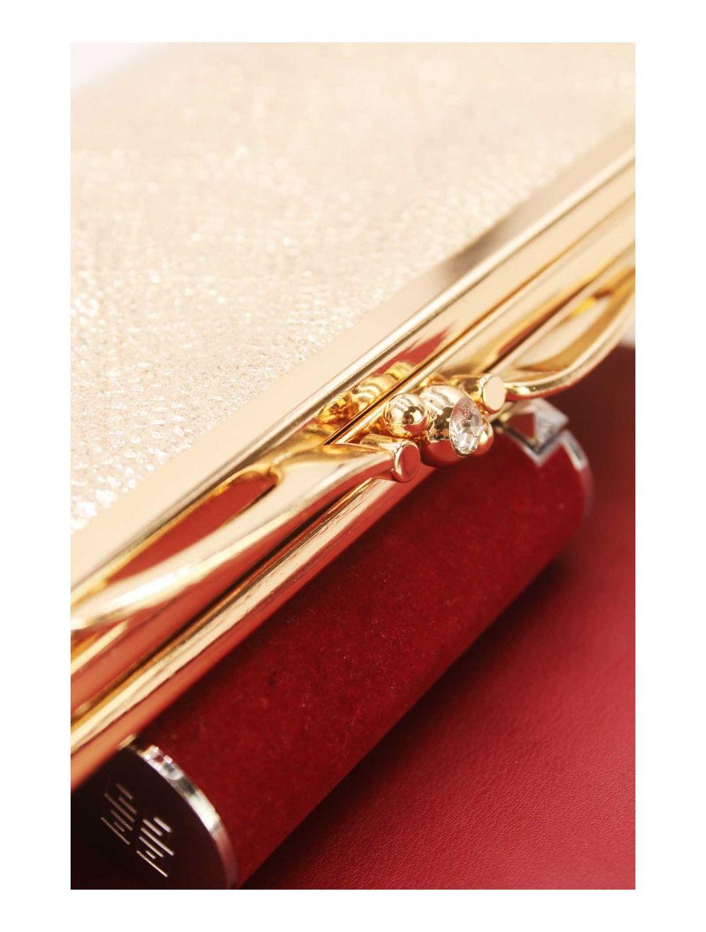 tom&eva Pochette Soirée ou Mariage Avec Bandoulière-19G-2813-Dorée