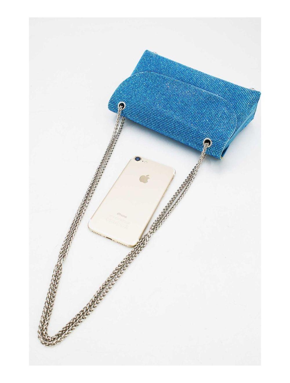 Tom&eva Pochette Soirée Ou Mariage Avec Strass -21P-5115-Bleu