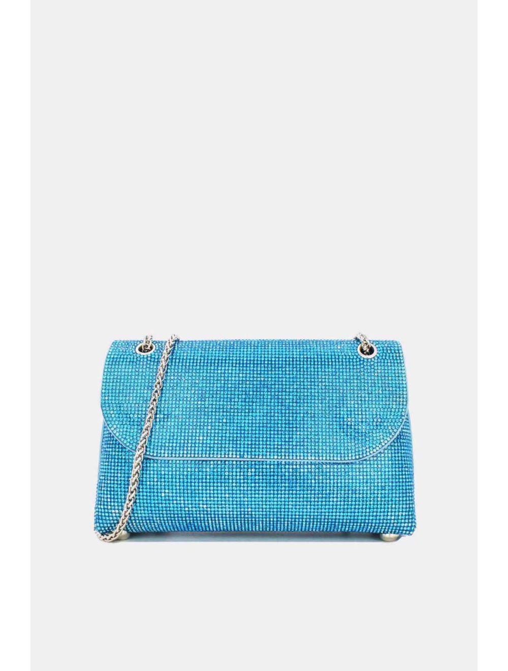 tom&eva Pochette Soirée ou Mariage Avec Strass -21P-5115-Bleu