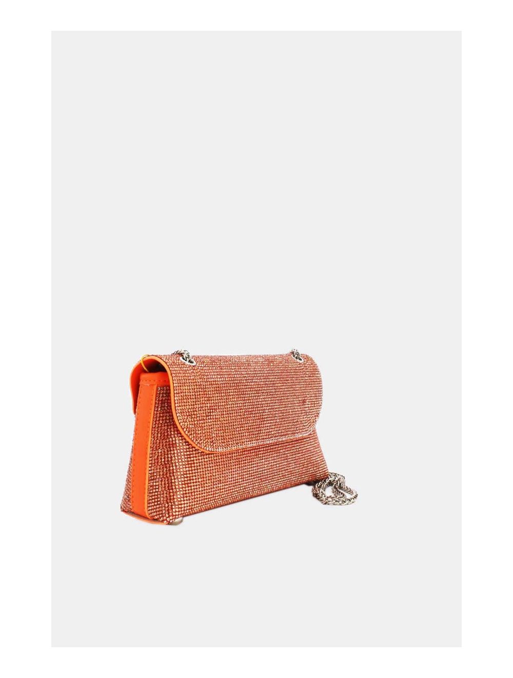 tom&eva Pochette Soirée ou Mariage Avec Strass -21P-5115-Orange