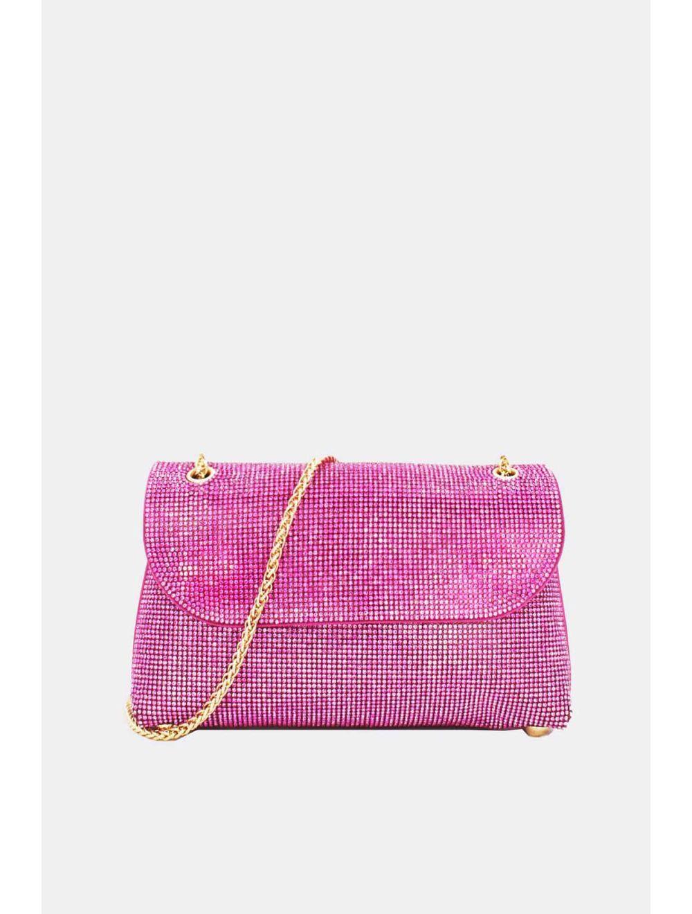 tom&eva Pochette Soirée ou Mariage Avec Strass -21P-5115-Rose