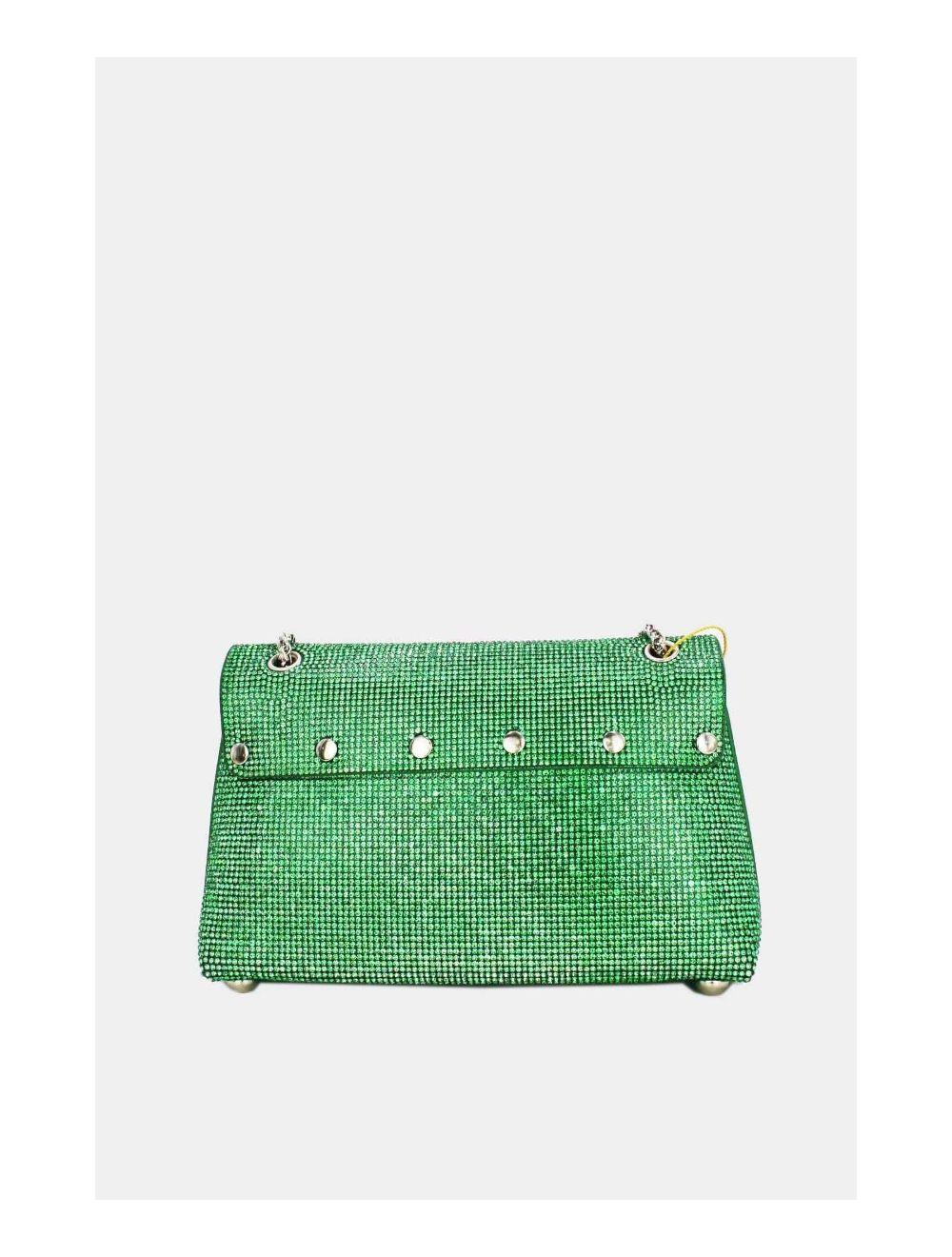 Tom&eva Pochette Soirée Ou Mariage Avec Strass -21P-5115-Vert Foncé