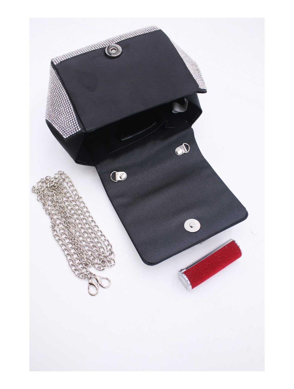 tom&eva Pochette Soirée ou Mariage Avec Strass -21P-5355-Black