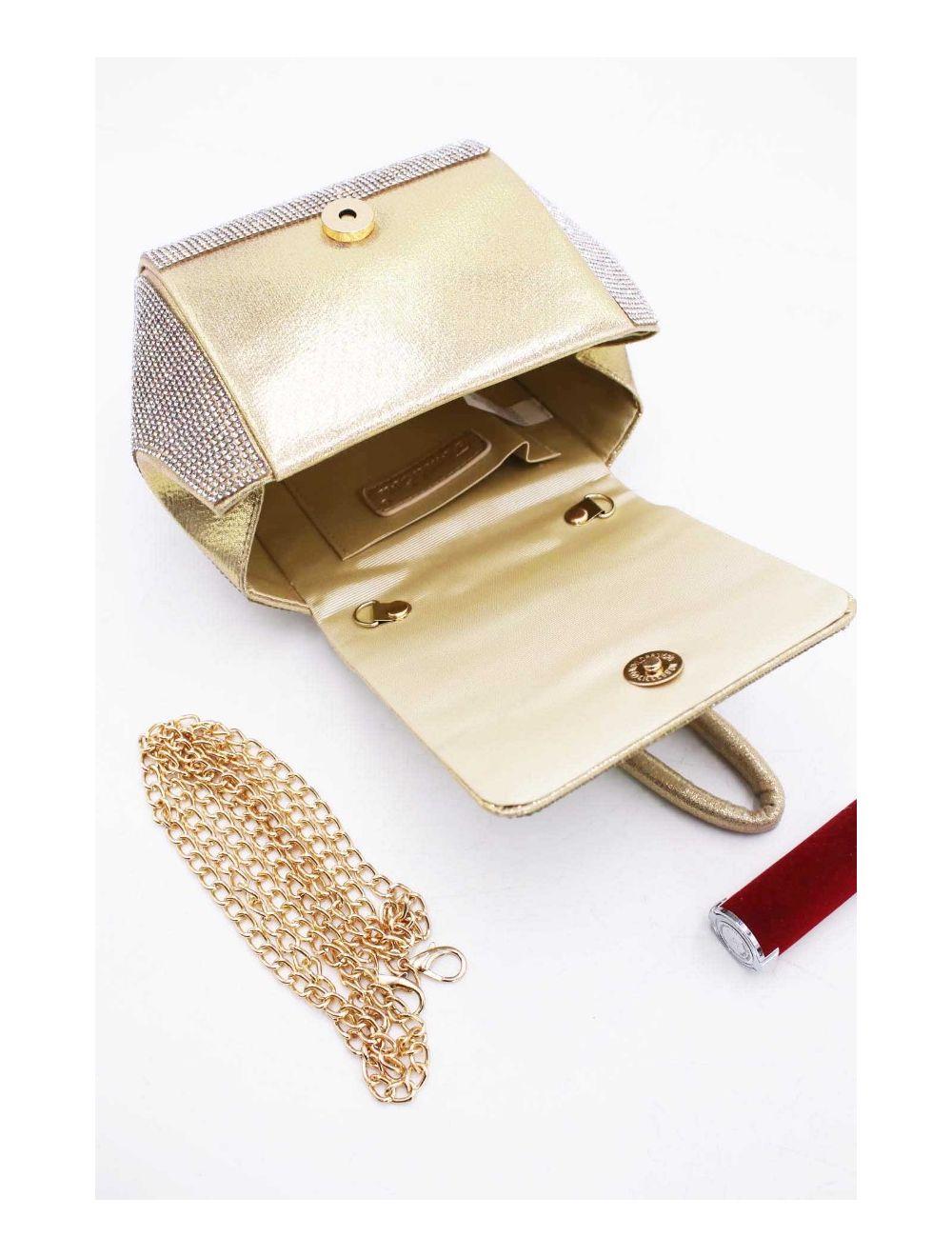 tom&eva Pochette Soirée ou Mariage Avec Strass -21P-5355-Gold