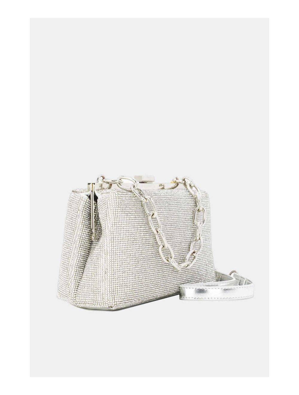 Tom&eva Pochette Soirée Ou Mariage Avec Strass -22P-5387-Argent