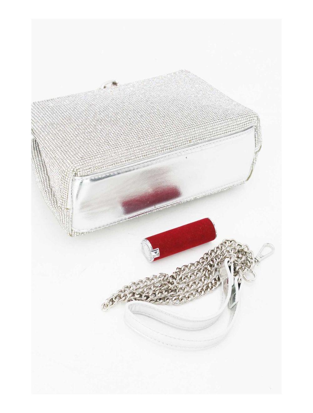 Tom&eva Pochette Soirée Ou Mariage Avec Strass -22P-5387-Argent