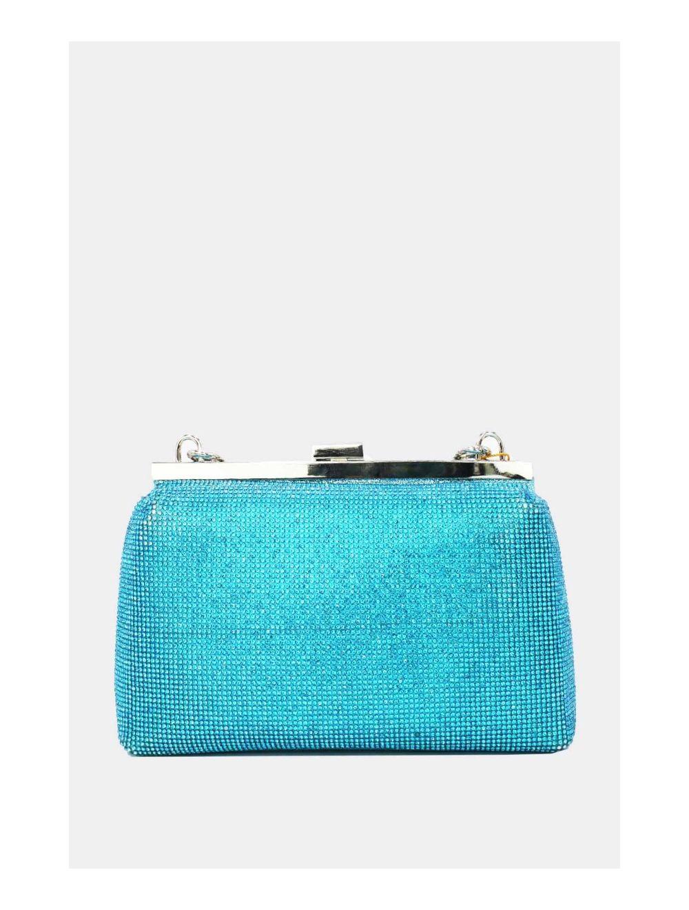 Tom&eva Pochette Soirée Ou Mariage Avec Strass -22P-5387-Bleu