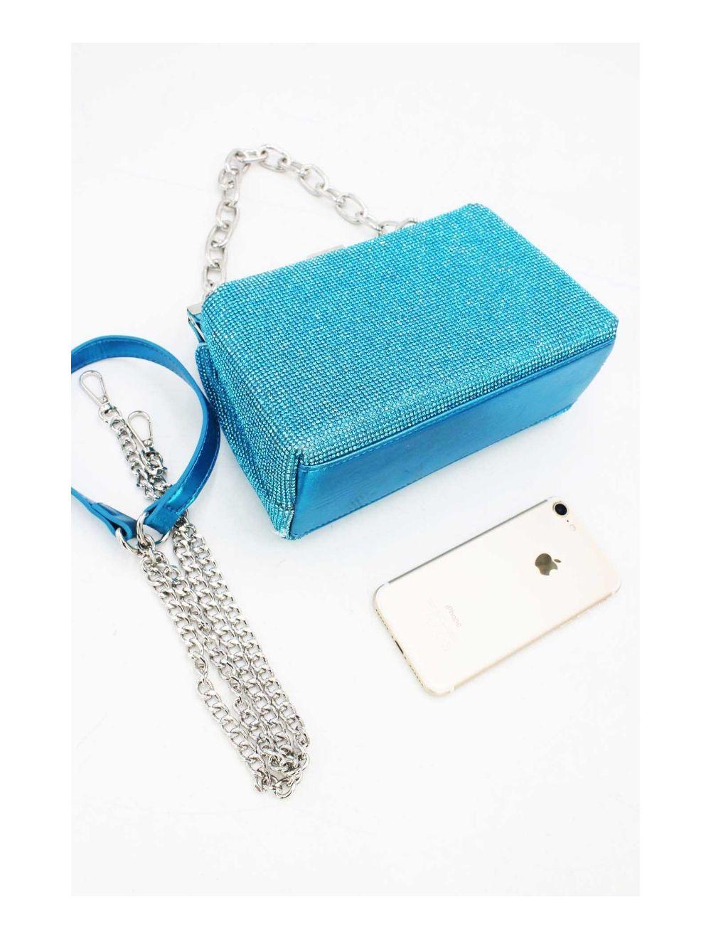 Tom&eva Pochette Soirée Ou Mariage Avec Strass -22P-5387-Bleu