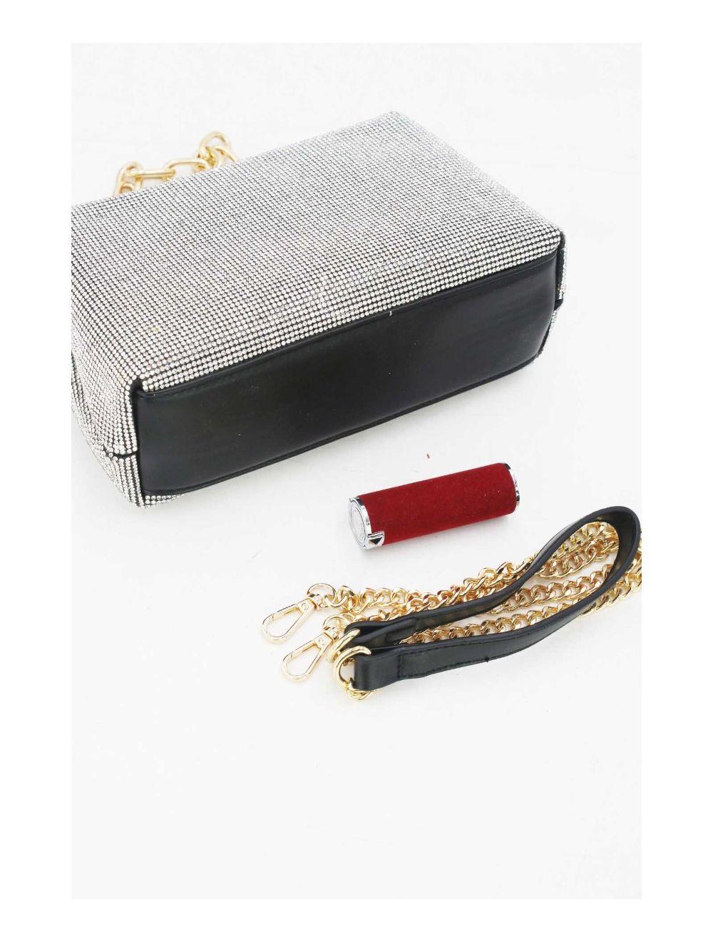Tom&eva Pochette Soirée Ou Mariage Avec Strass -22P-5387-Noir
