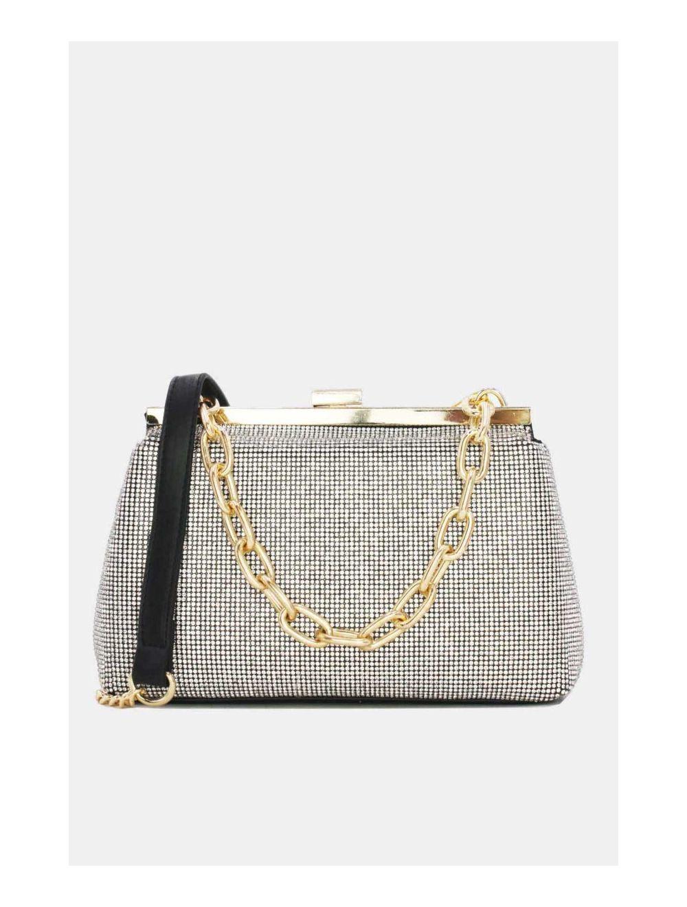 tom&eva Pochette Soirée ou Mariage Avec Strass -22P-5387-Noir