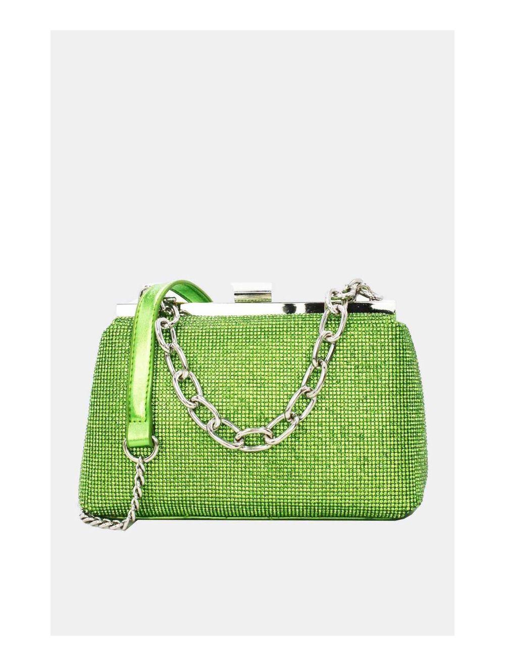 tom&eva Pochette Soirée ou Mariage Avec Strass -22P-5387-Vert