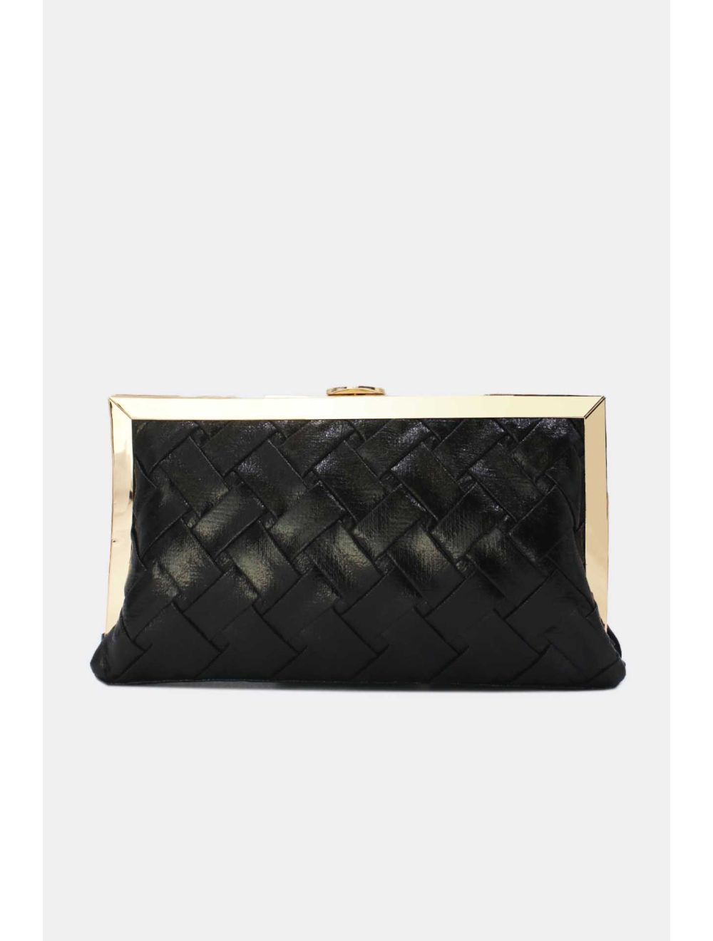 Tom&eva Pochette Soirée Tressé Métallique 24P-6130-Noir
