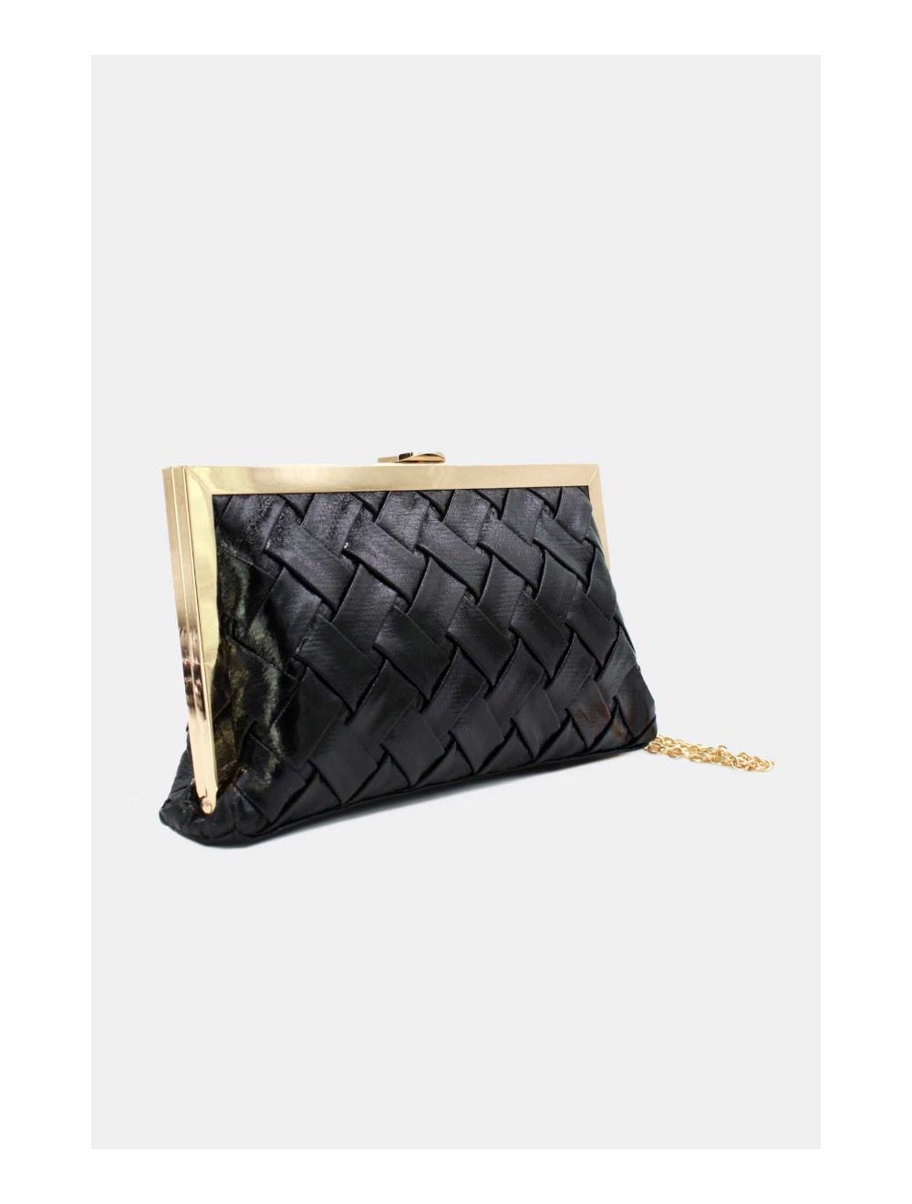 tom&eva Pochette Soirée Tressé Métallique 24P-6130-Noir