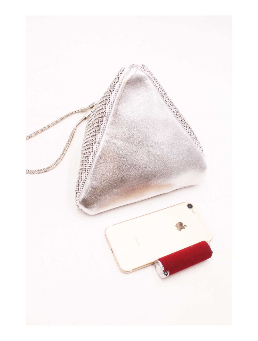 tom&eva Pochette Soirée Triangle Strass 23P-5735-Silver