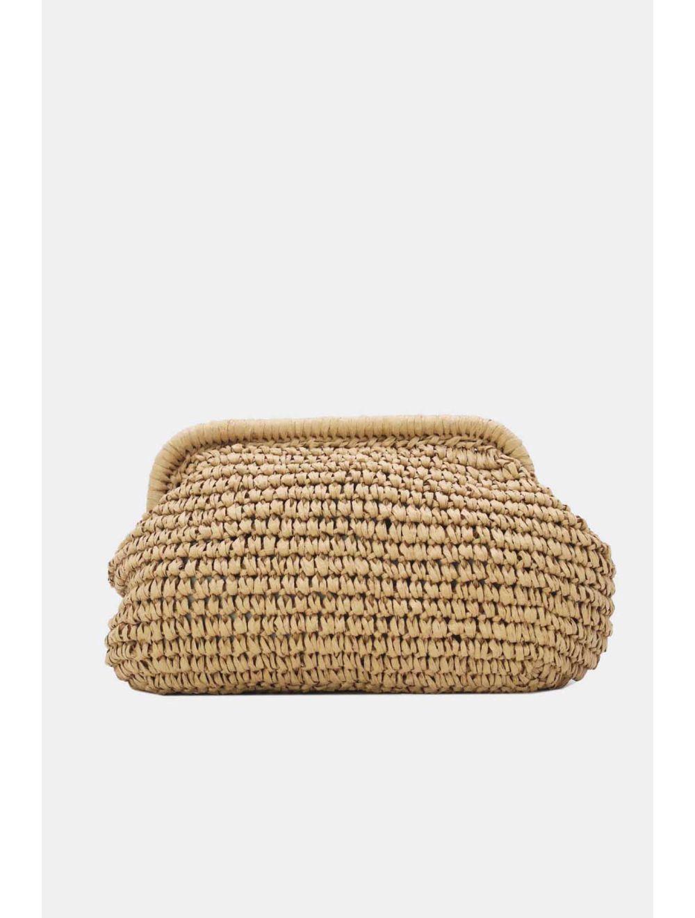 Tom&eva Pochette Structure En Paille 24P-6069-Abricot