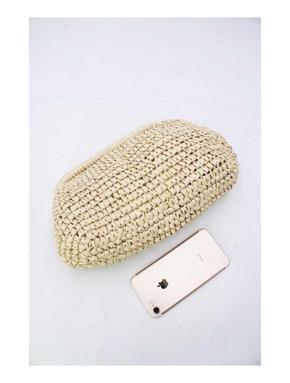 Tom&eva Pochette Structure En Paille 24P-6069-Beige