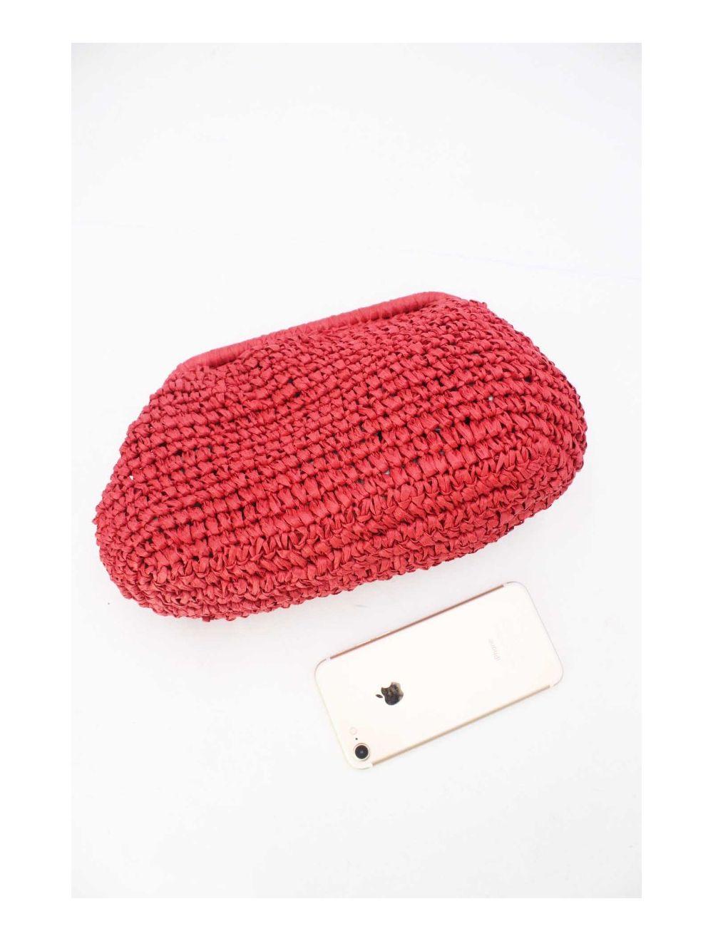 Tom&eva Pochette Structure En Paille 24P-6069-Rouge