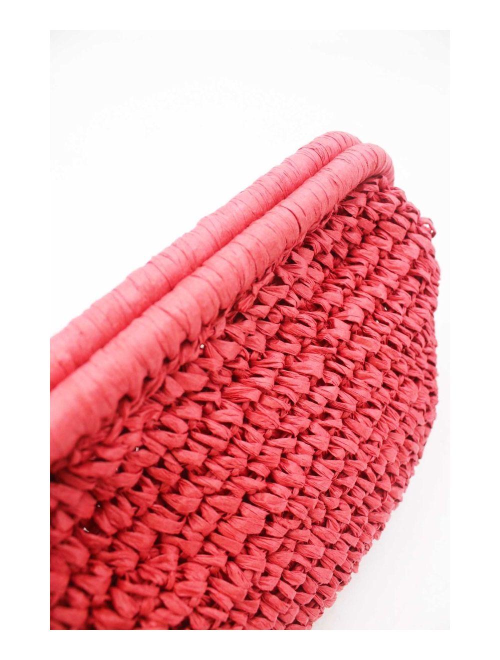 tom&eva Pochette Structure En Paille 24P-6069-Rouge