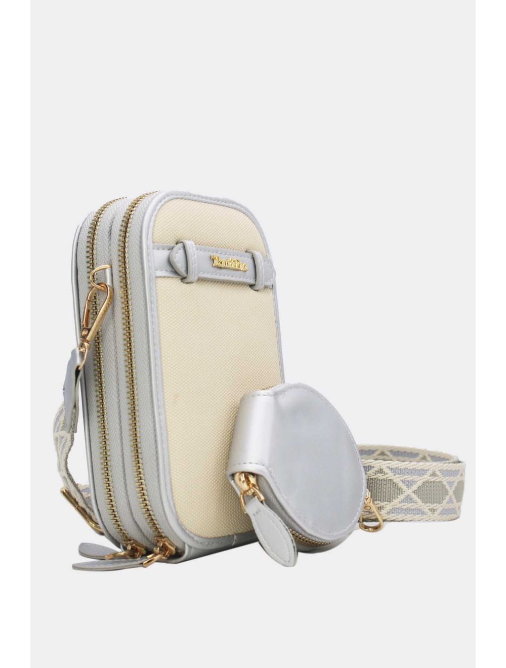 Tom&eva Pochette Téléphone Bi-matière Avec Porte Monnaie 24P-5945-Argenté