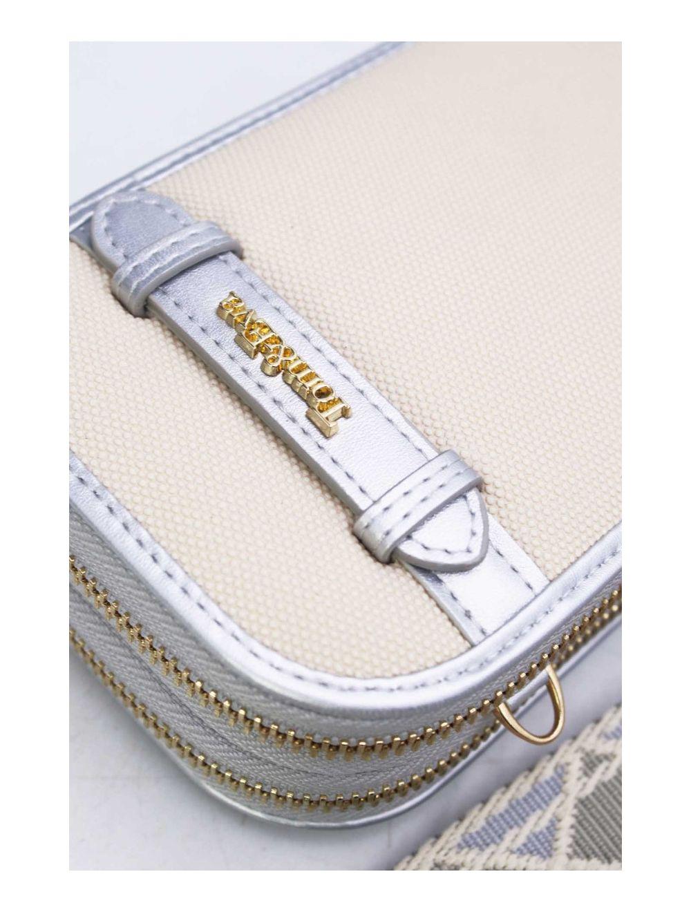 Tom&eva Pochette Téléphone Bi-matière Avec Porte Monnaie 24P-5945-Argenté