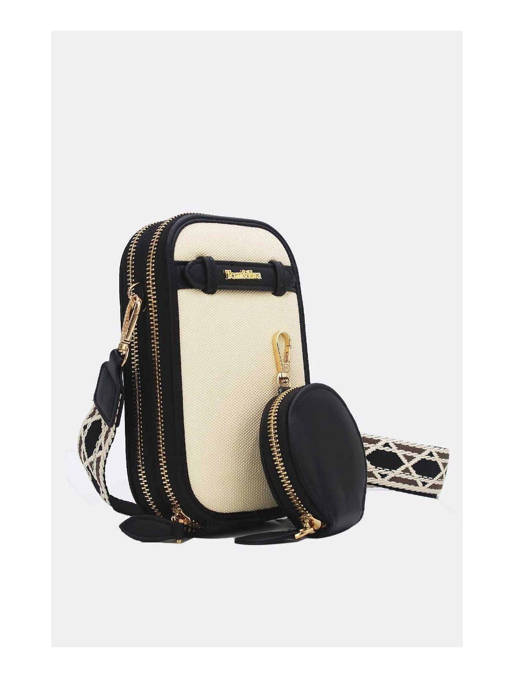 Tom&eva Pochette Téléphone Bi-matière Avec Porte Monnaie 24P-5945-Noir