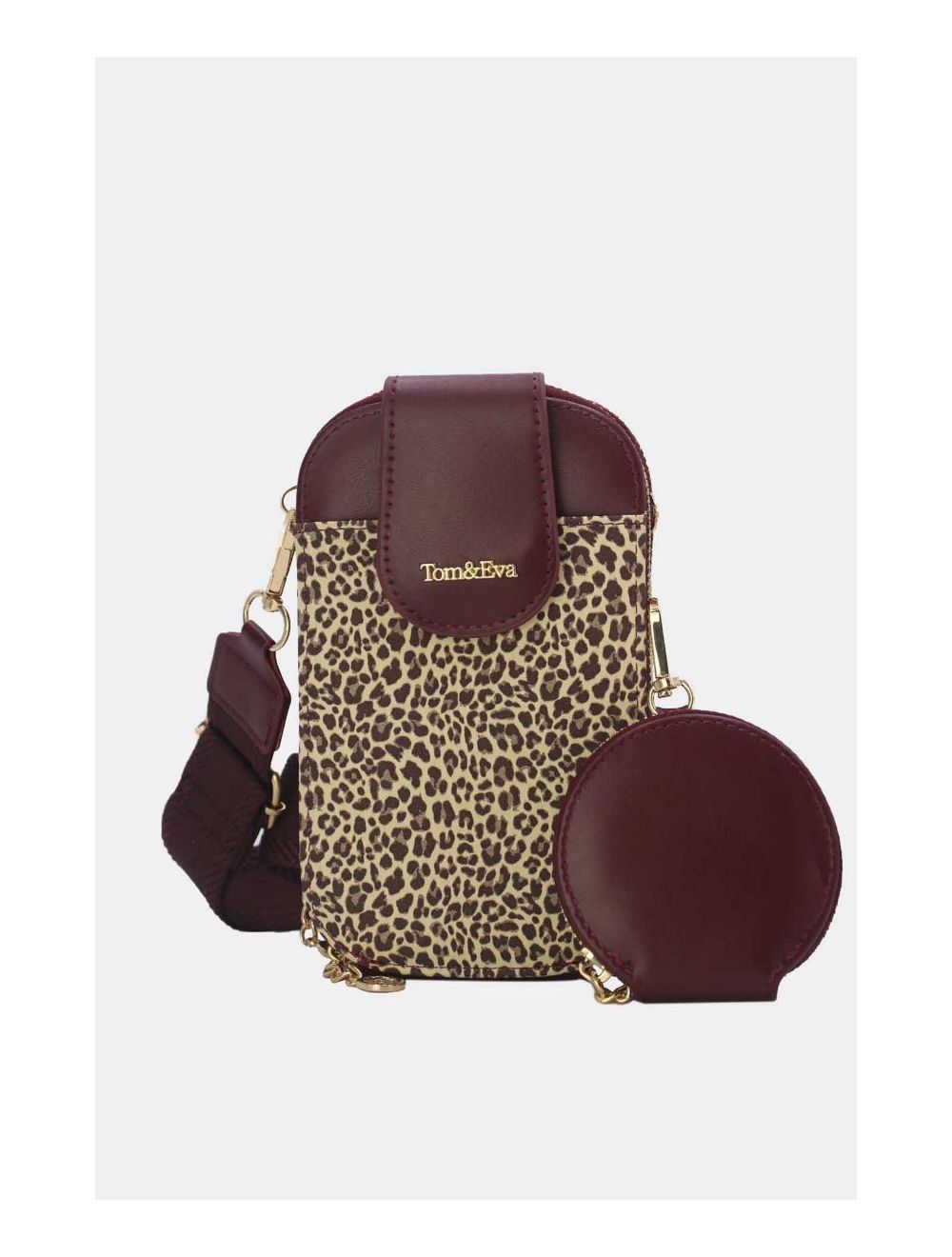 Tom&eva Pochette Téléphone Bi-matière Avec Porte Monnaie 24P-6018-Bordeaux