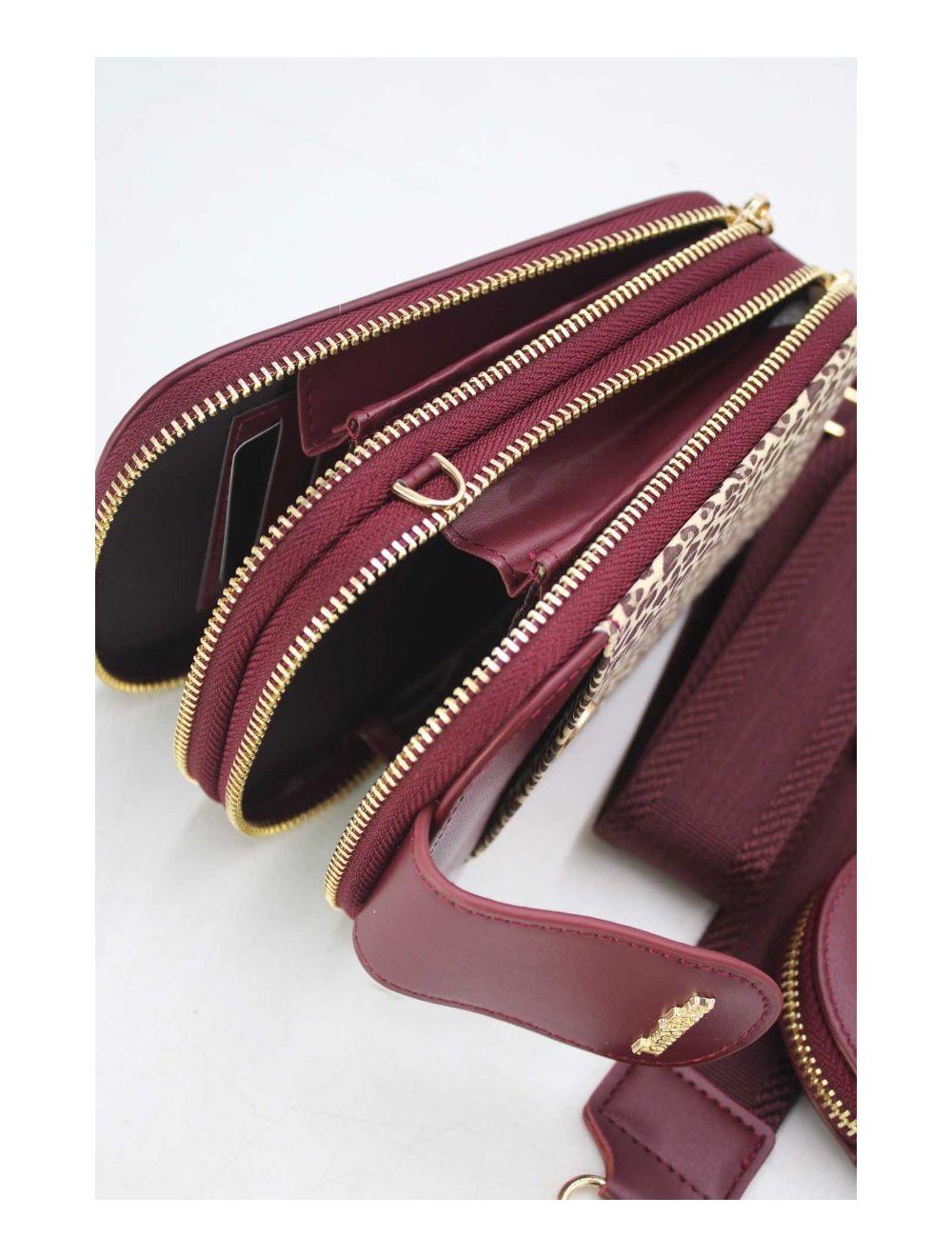 tom&eva Pochette Téléphone Bi-matière Avec Porte Monnaie 24P-6018-Bordeaux