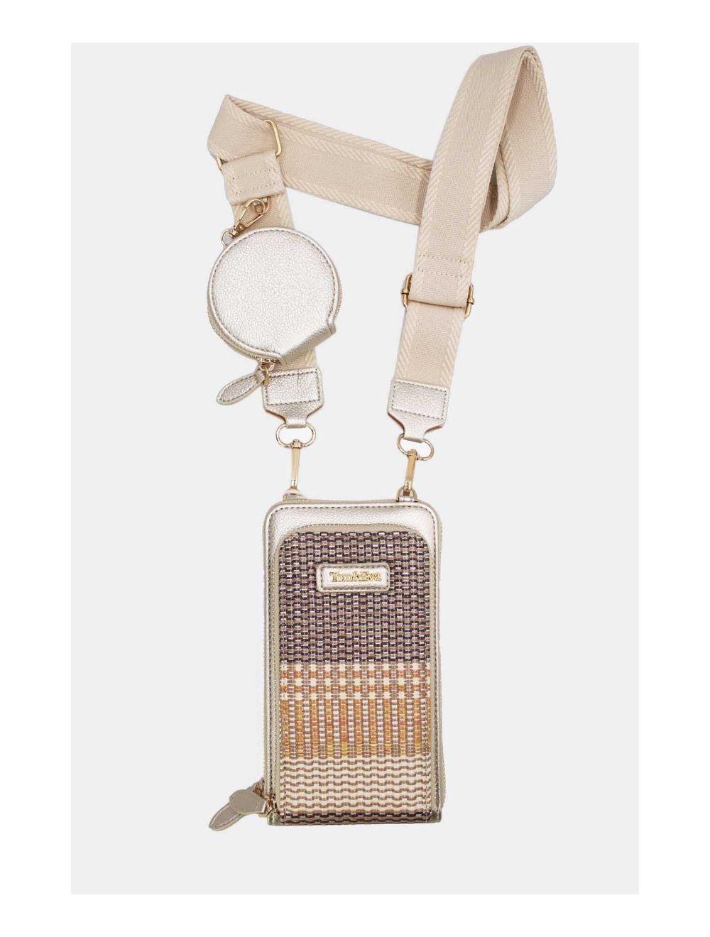 Tom&eva Pochette Téléphone Bi-matière Avec Porte Monnaie 24P-5943-Dorée