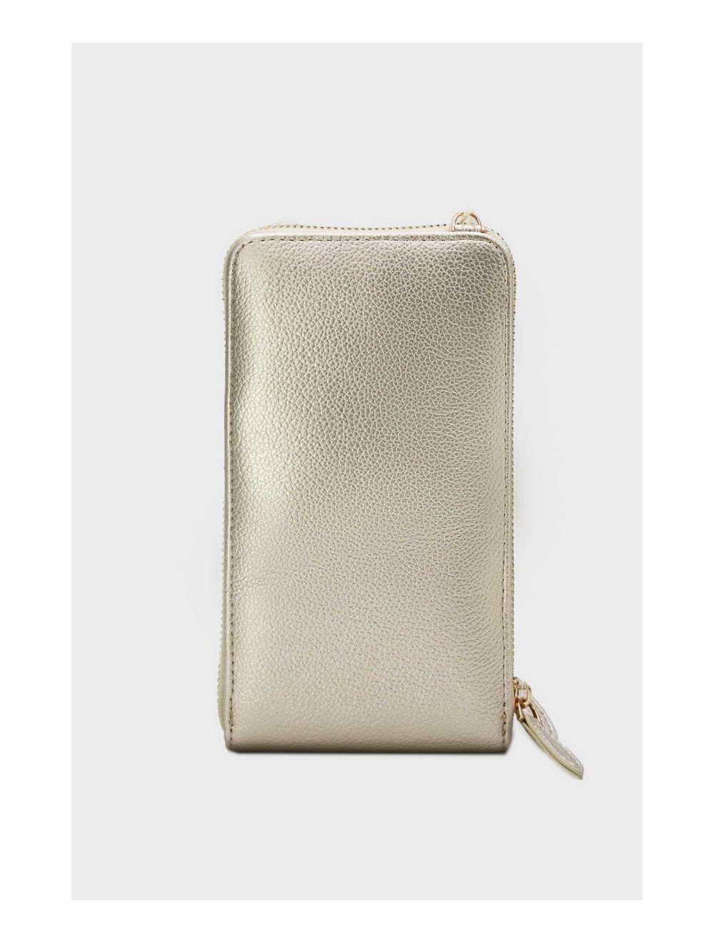 Tom&eva Pochette Téléphone Bi-matière Avec Porte Monnaie 24P-5943-Dorée